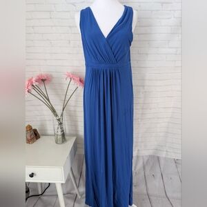 Matty M Royal Blue V-Neck Maxi Dress